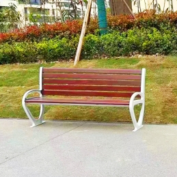 自贡小区钢木休闲椅